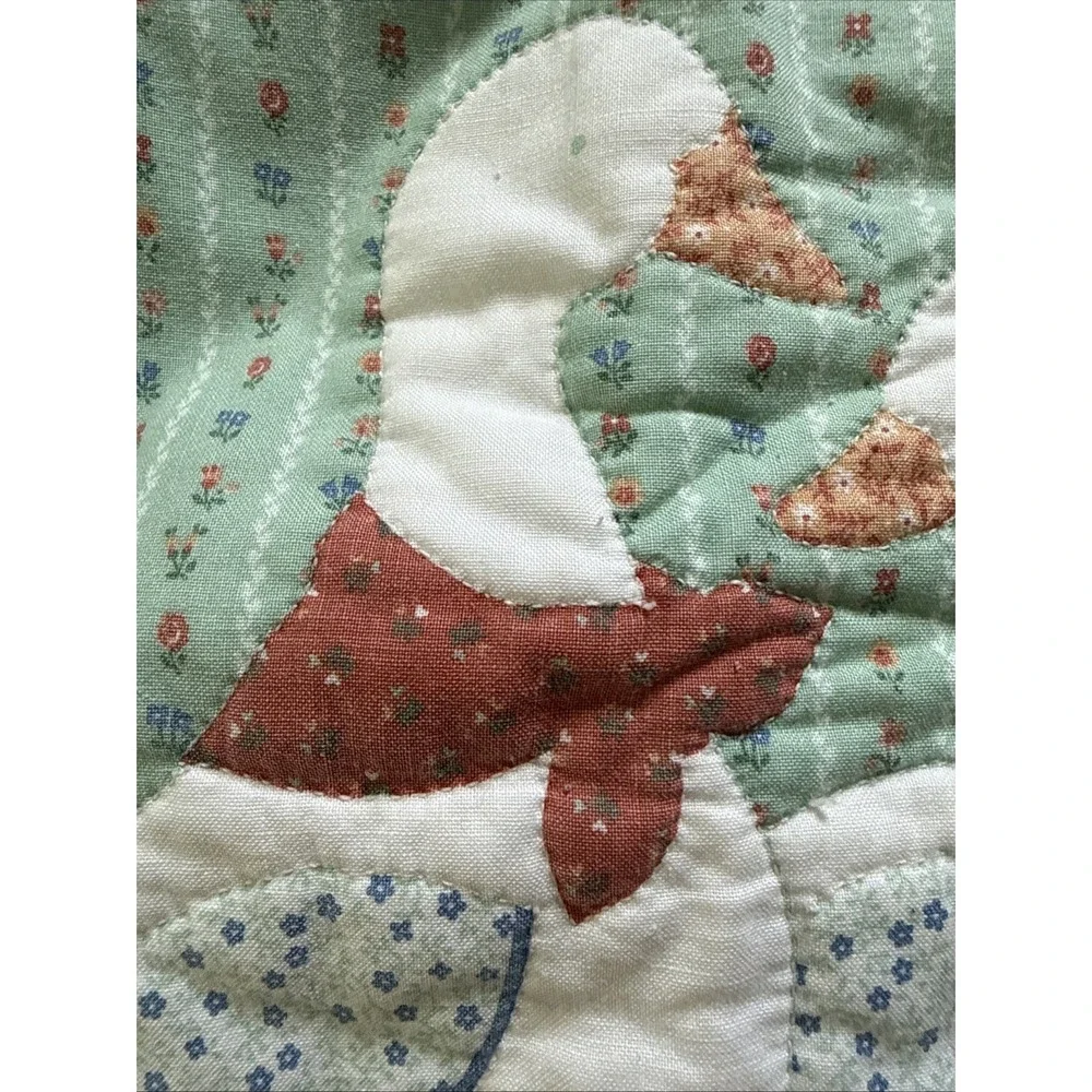 Cute Vintage Cottage Core Duck/Goose Handmade Baby Crib Quilt 50x33